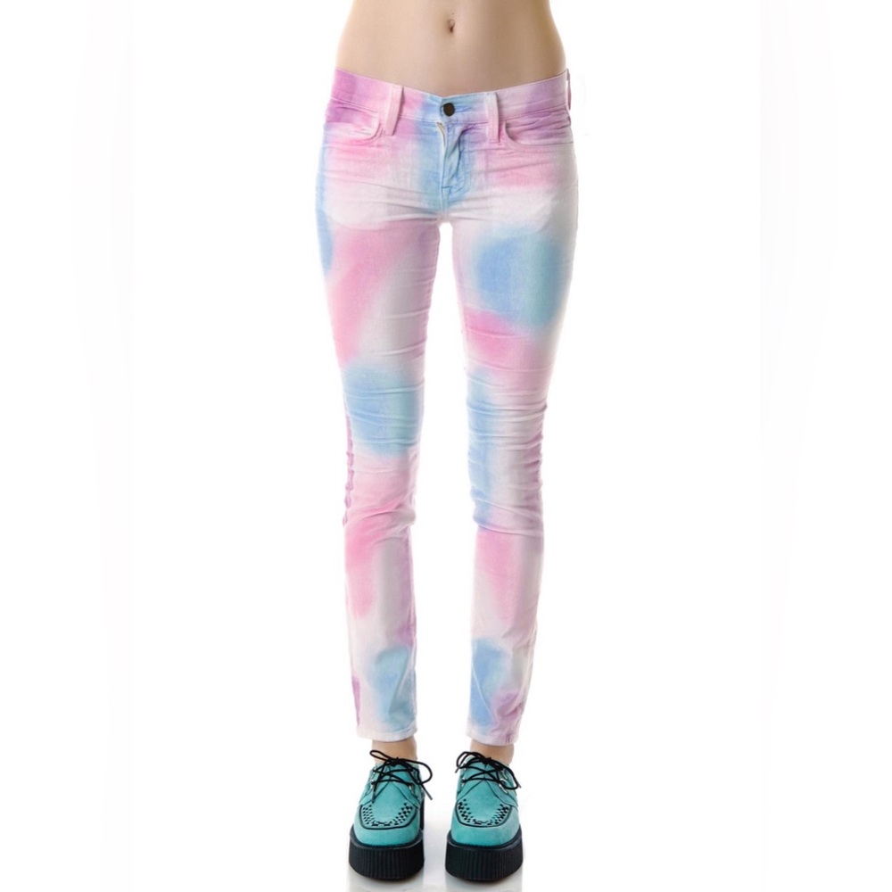 Wildfox In My Mind Marianne Tie Dye Velvet Skinny Jeans